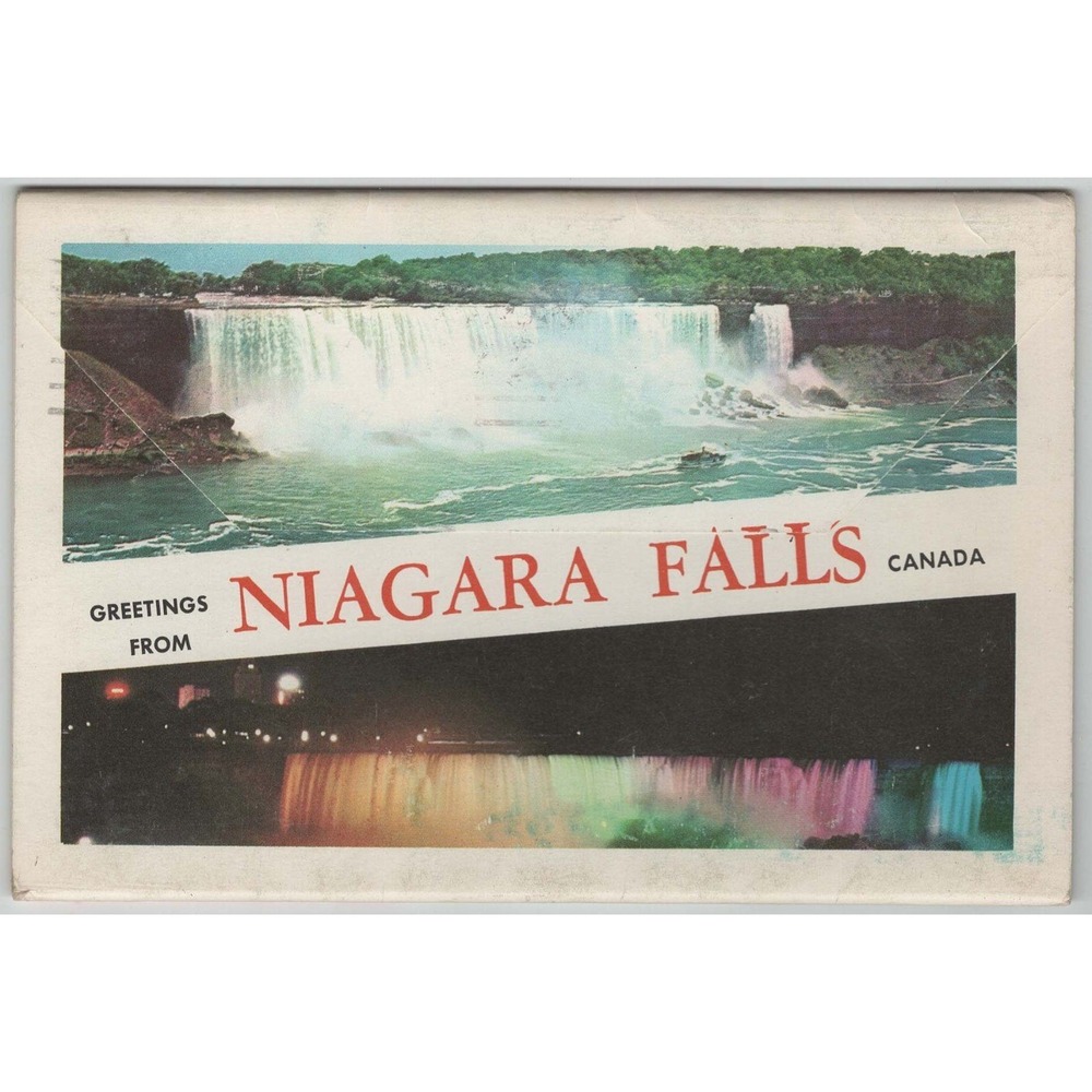 Niagara Falls Canada Plastichrome Panoramic Folder Chrome Postcard 1963 Posted - Picture 2 of 2
